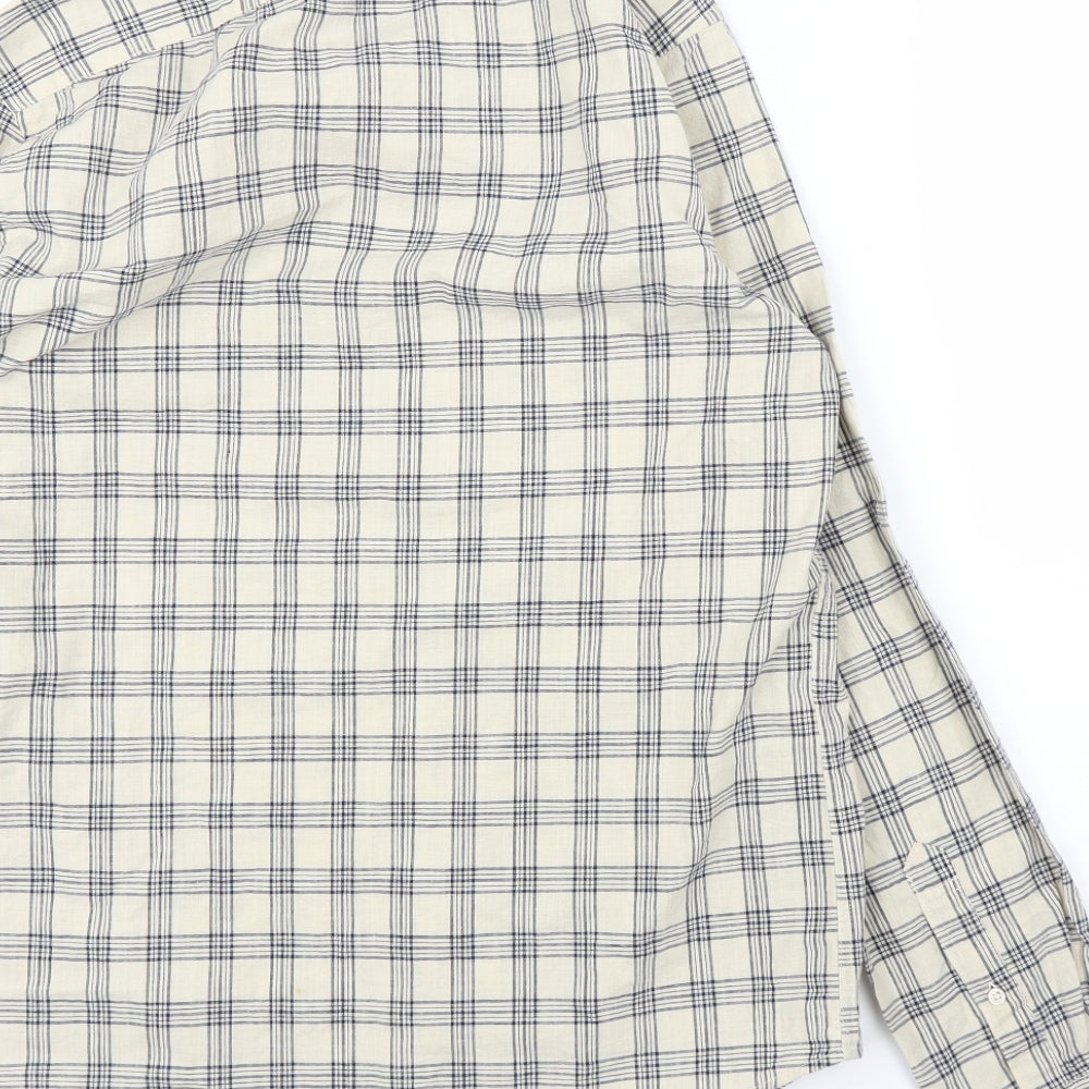 NEXT Mens Beige Check   Button-Up Size M