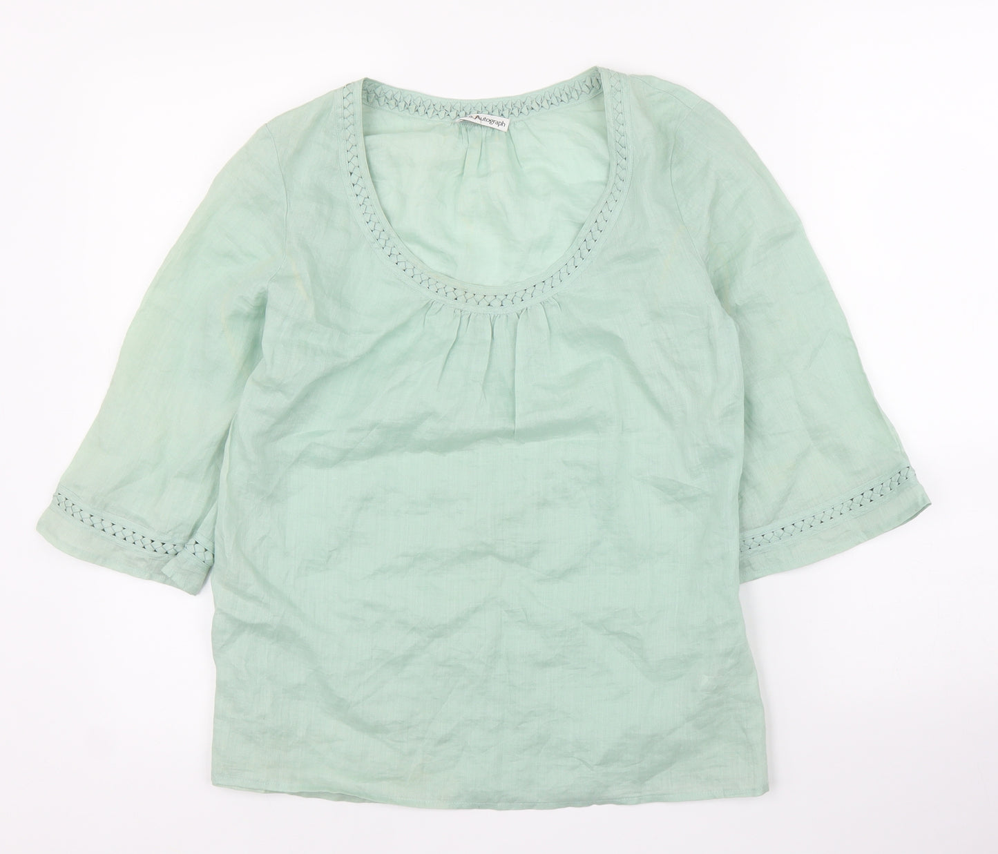 M&S Womens Green   Basic Blouse Size 12