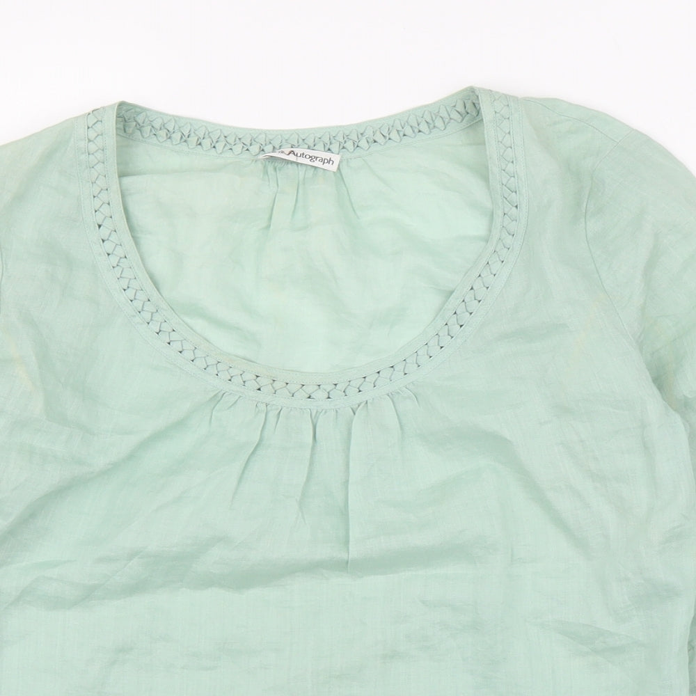 M&S Womens Green   Basic Blouse Size 12