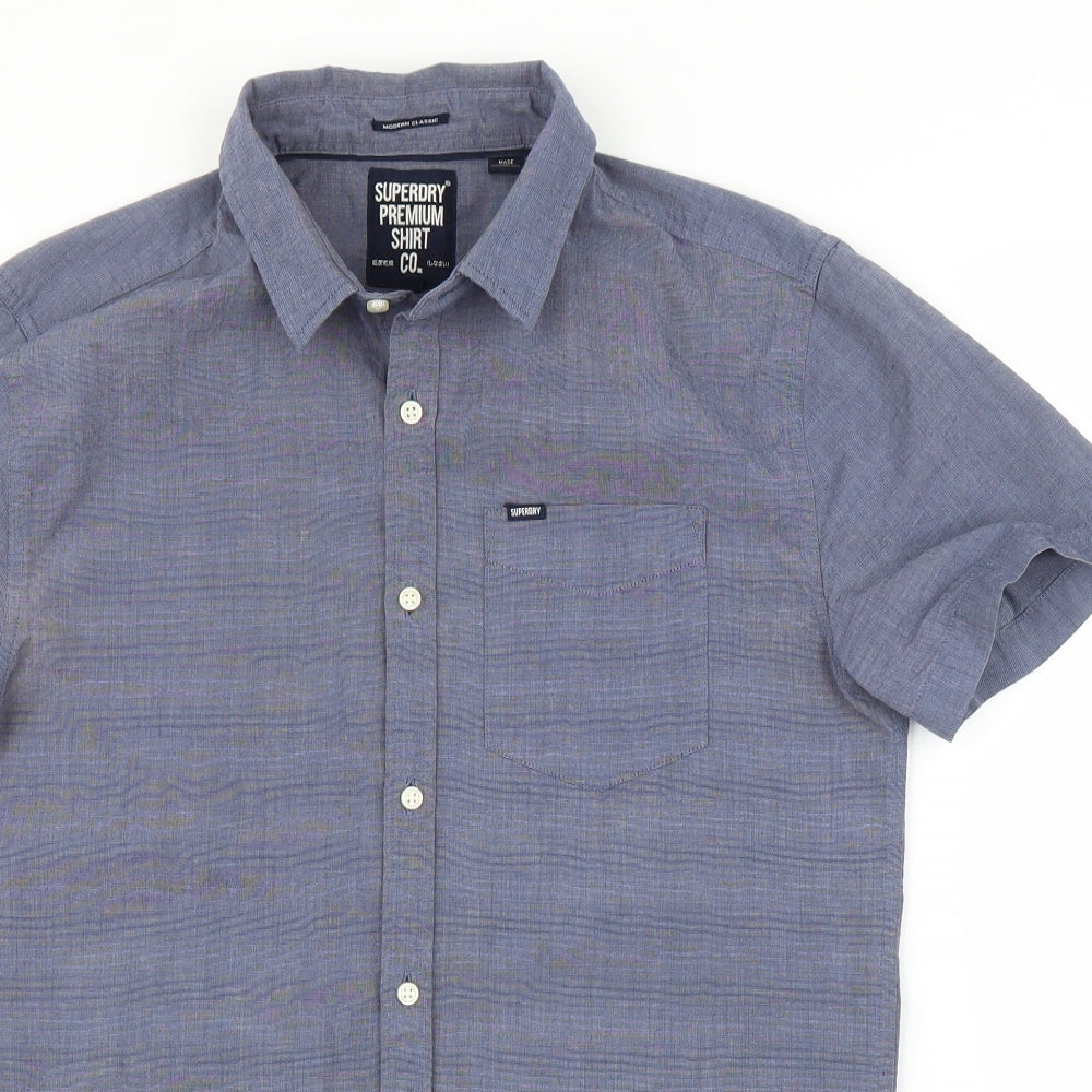 Superdry Mens Blue    Button-Up Size S