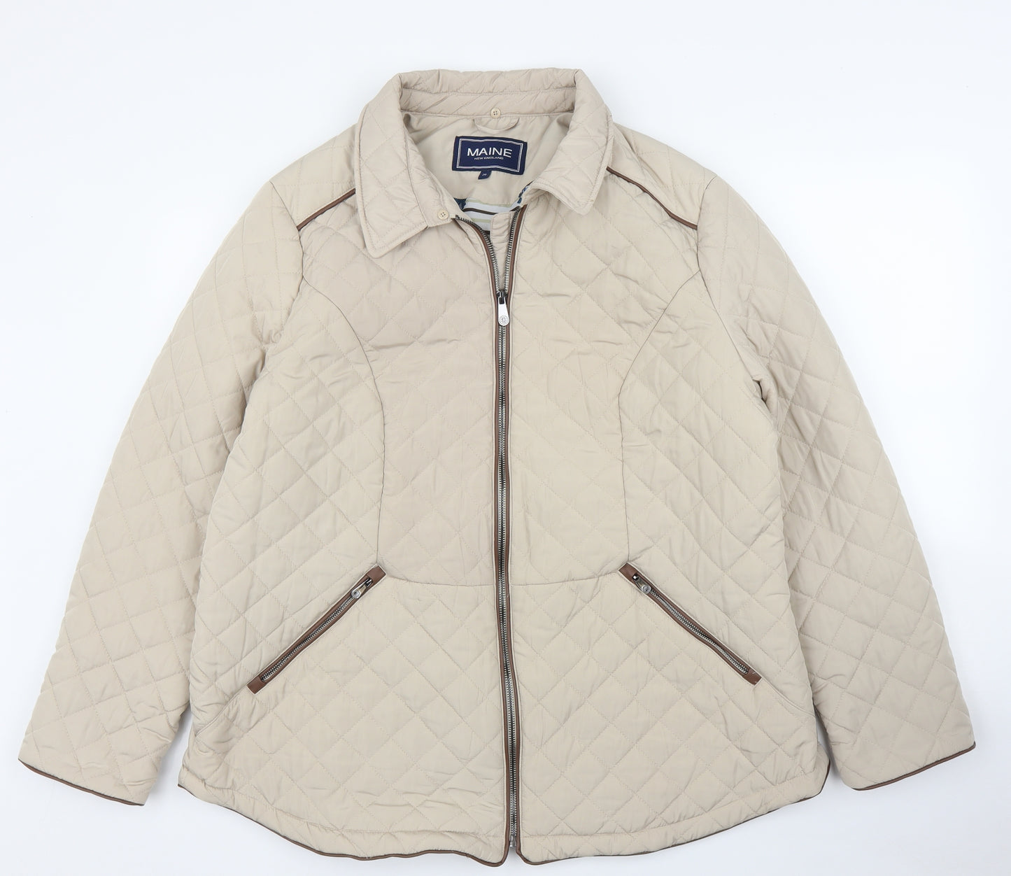 Debenhams Womens Beige   Quilted Coat Size 20