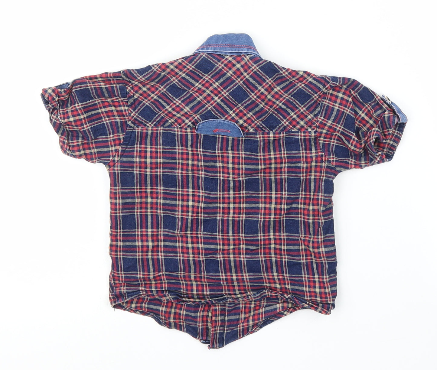 Star Kids Boys Black Plaid  Basic Button-Up Size 9-12 Months