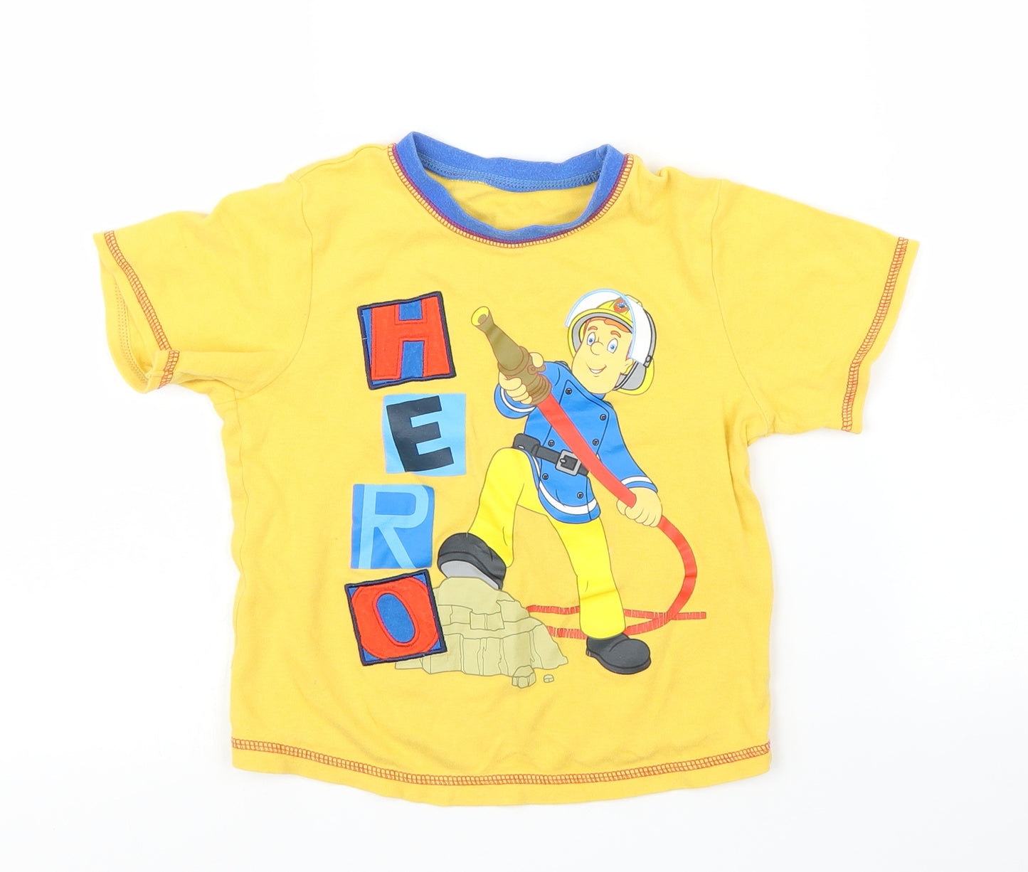 Mothercare Boys Yellow   Basic T-Shirt Size 3 Years  - Fireman Sam