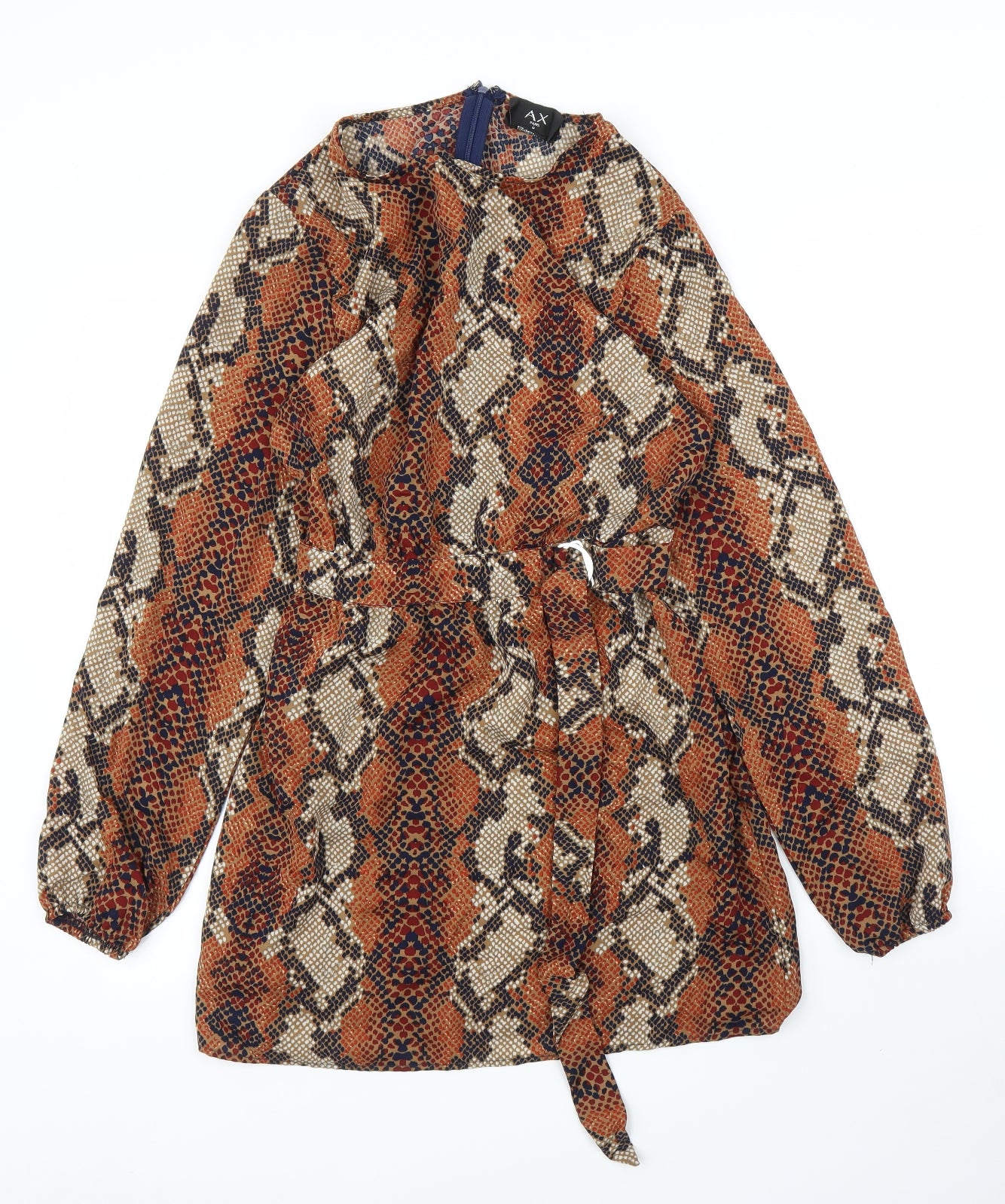 AX Paris Womens Brown Animal Print  A-Line  Size 8  - Snake print