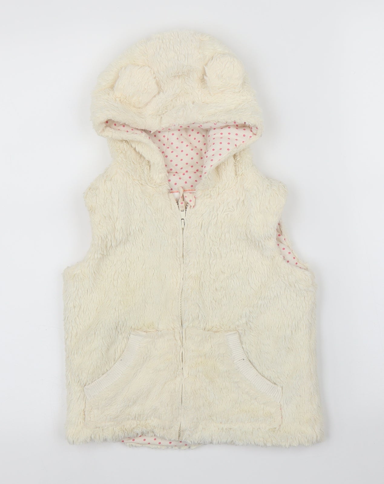Nutmeg Girls Ivory   Gilet Coatigan Size 5 Years