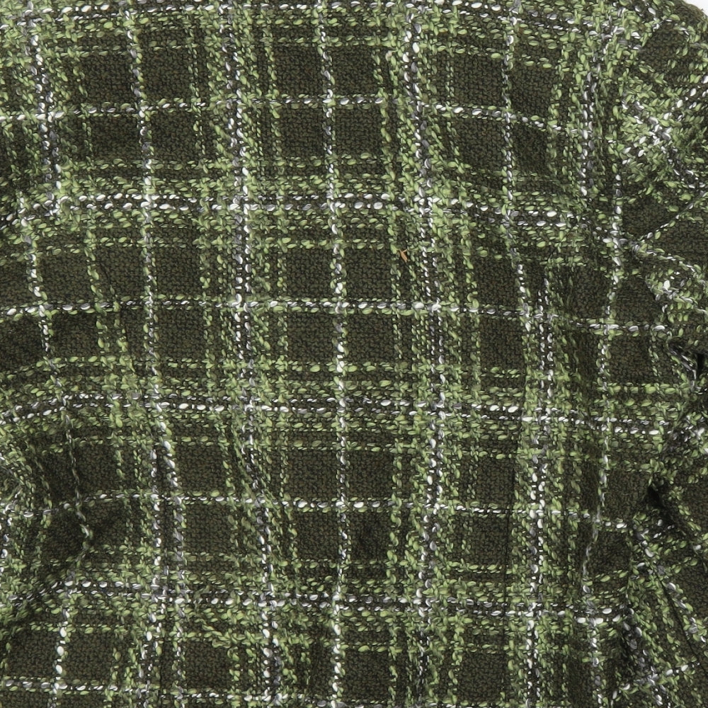 EWM Womens Green Plaid  Overcoat Jacket Size 16