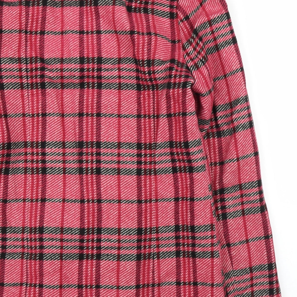 NEXT Womens Pink Plaid  Overcoat Coat Size 10