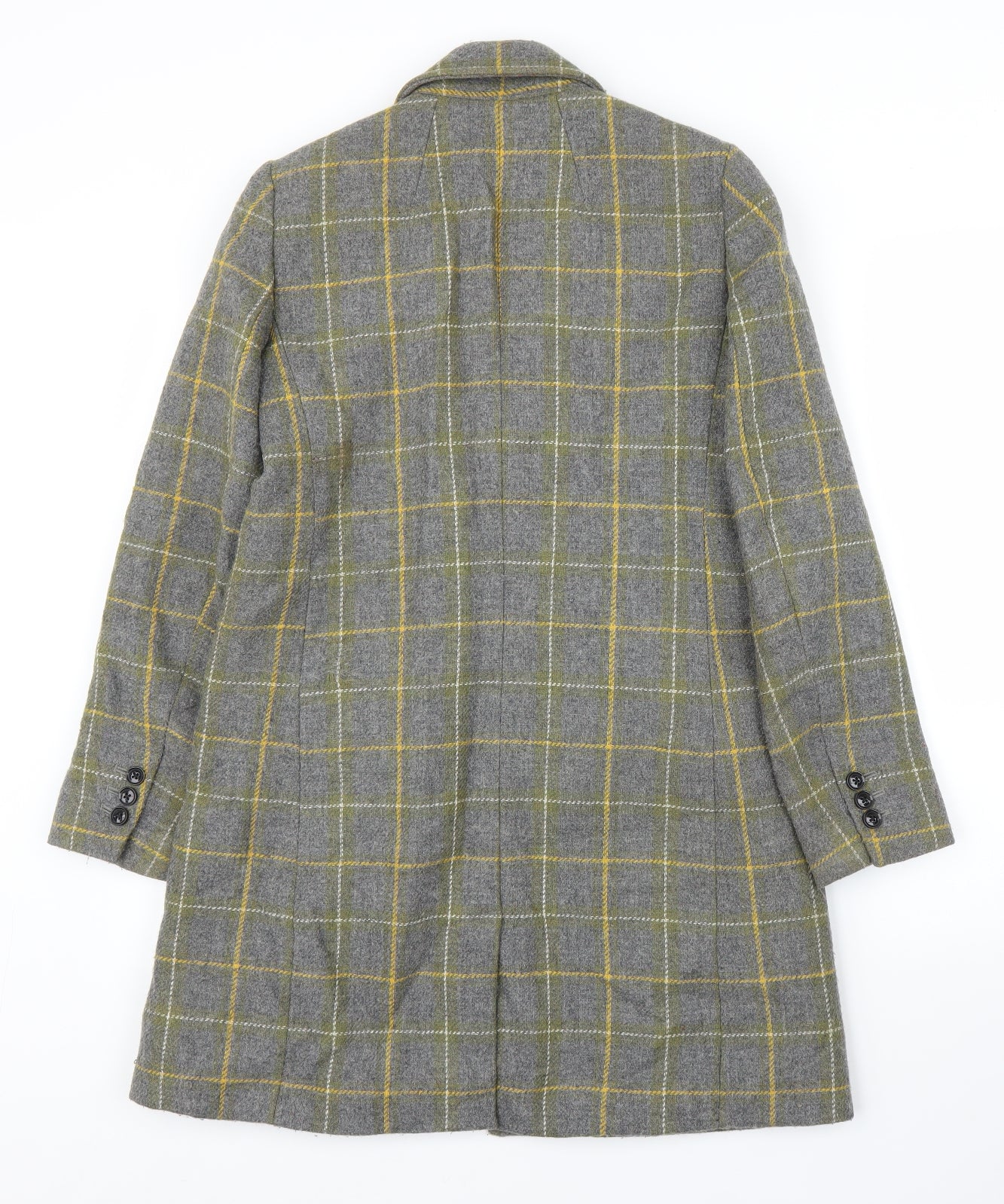 Banana Republic Womens Grey Plaid  Overcoat Coat Size XS