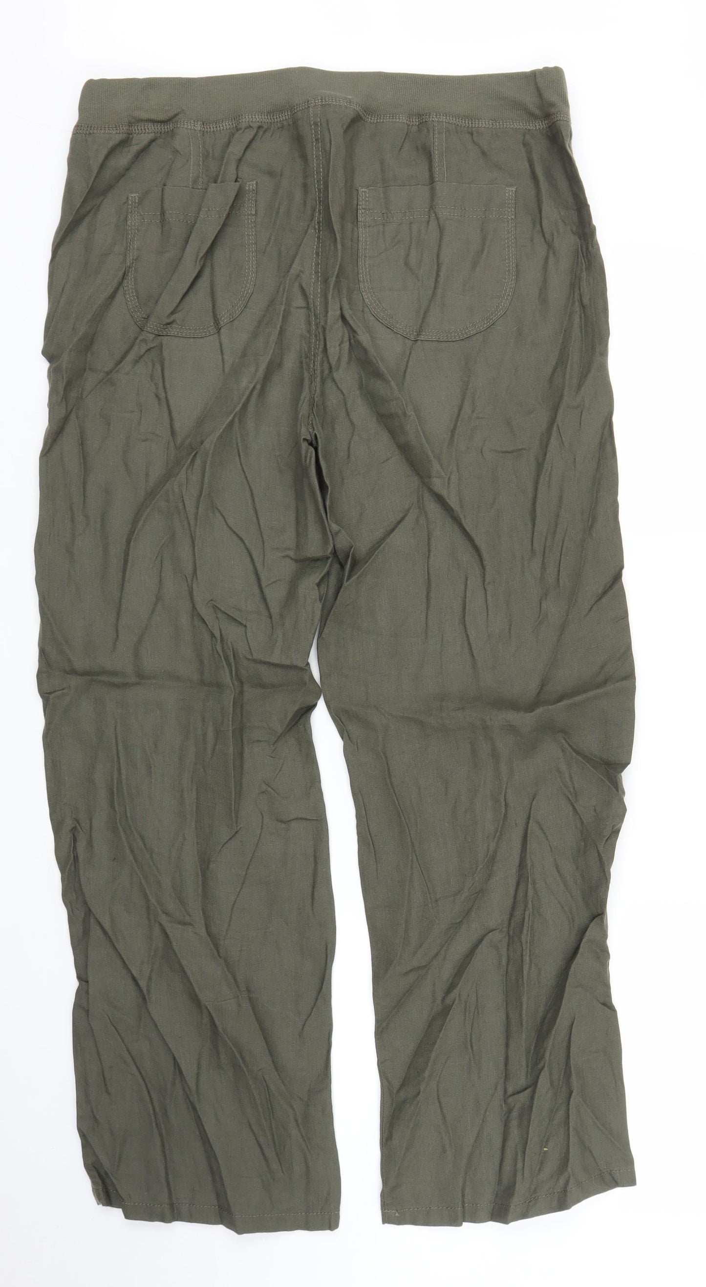 M&S Womens Green   Trousers  Size 14 L27 in