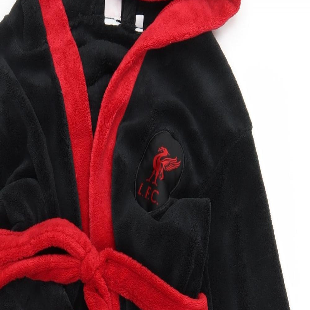 LFC Boys Black Solid Fleece  Robe Size 11 Years