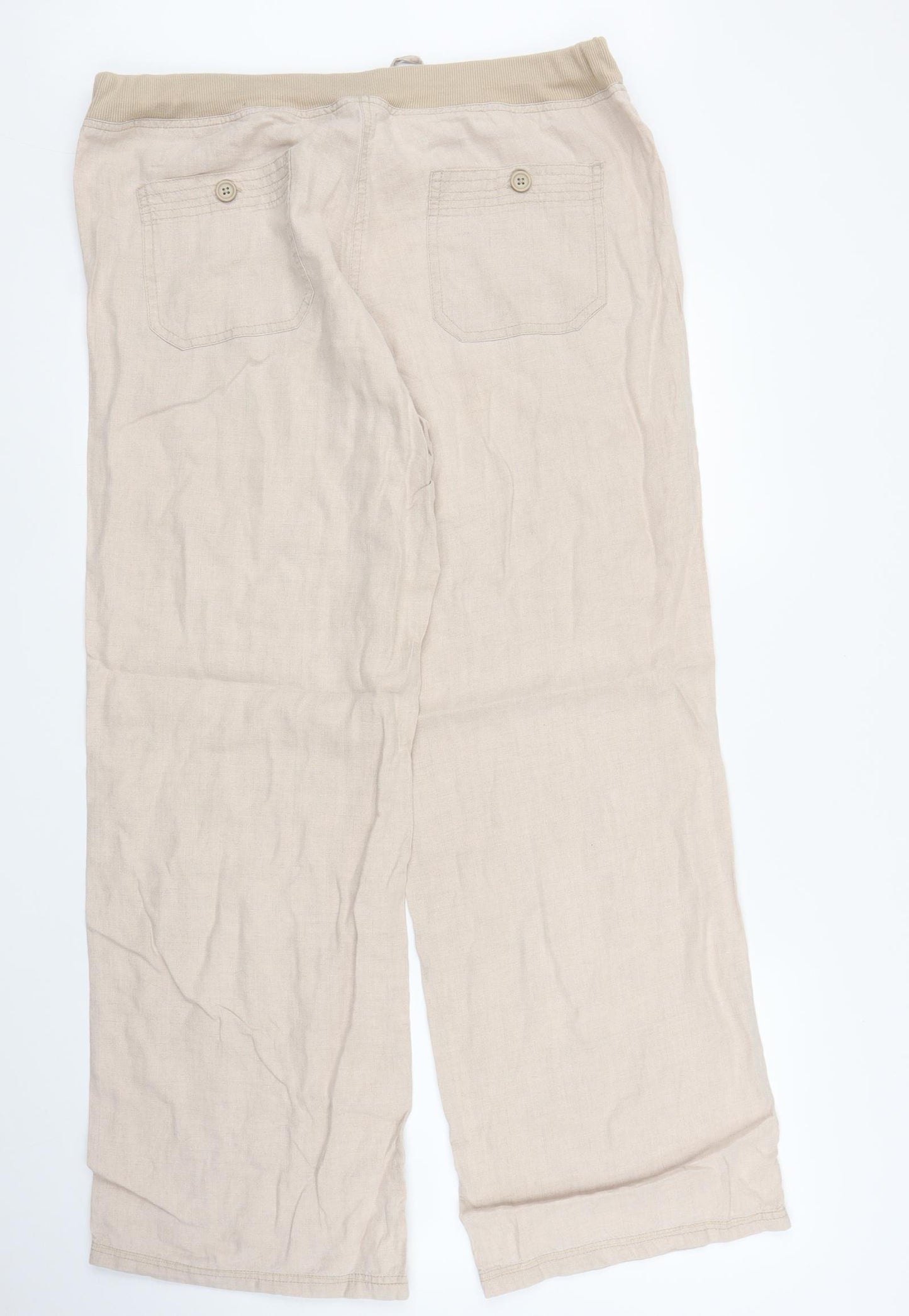 M&S Womens Beige   Trousers  Size 16 L28 in