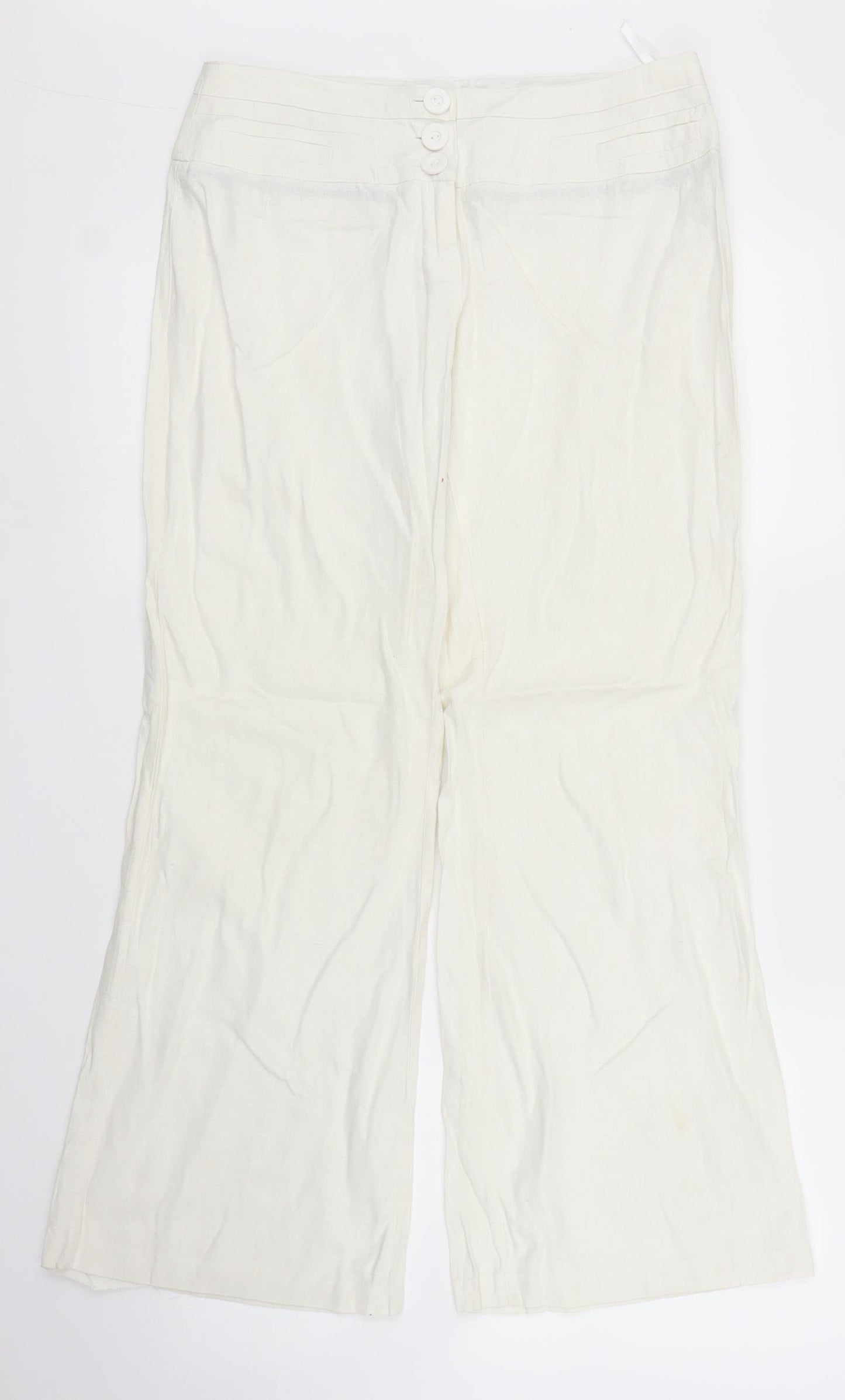 Debenhams Womens White   Trousers  Size 10 L27 in