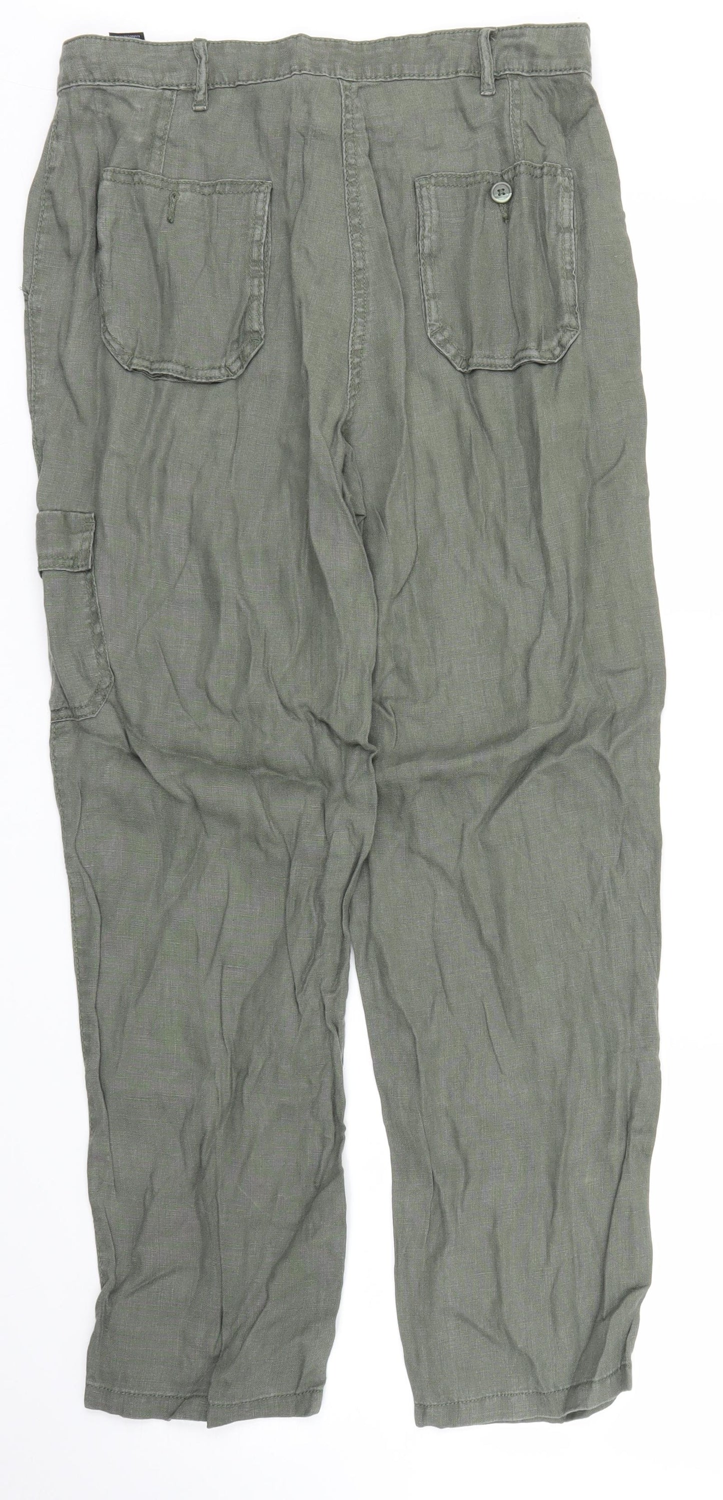 M&S Womens Green   Cargo Trousers Size 10 L27 in