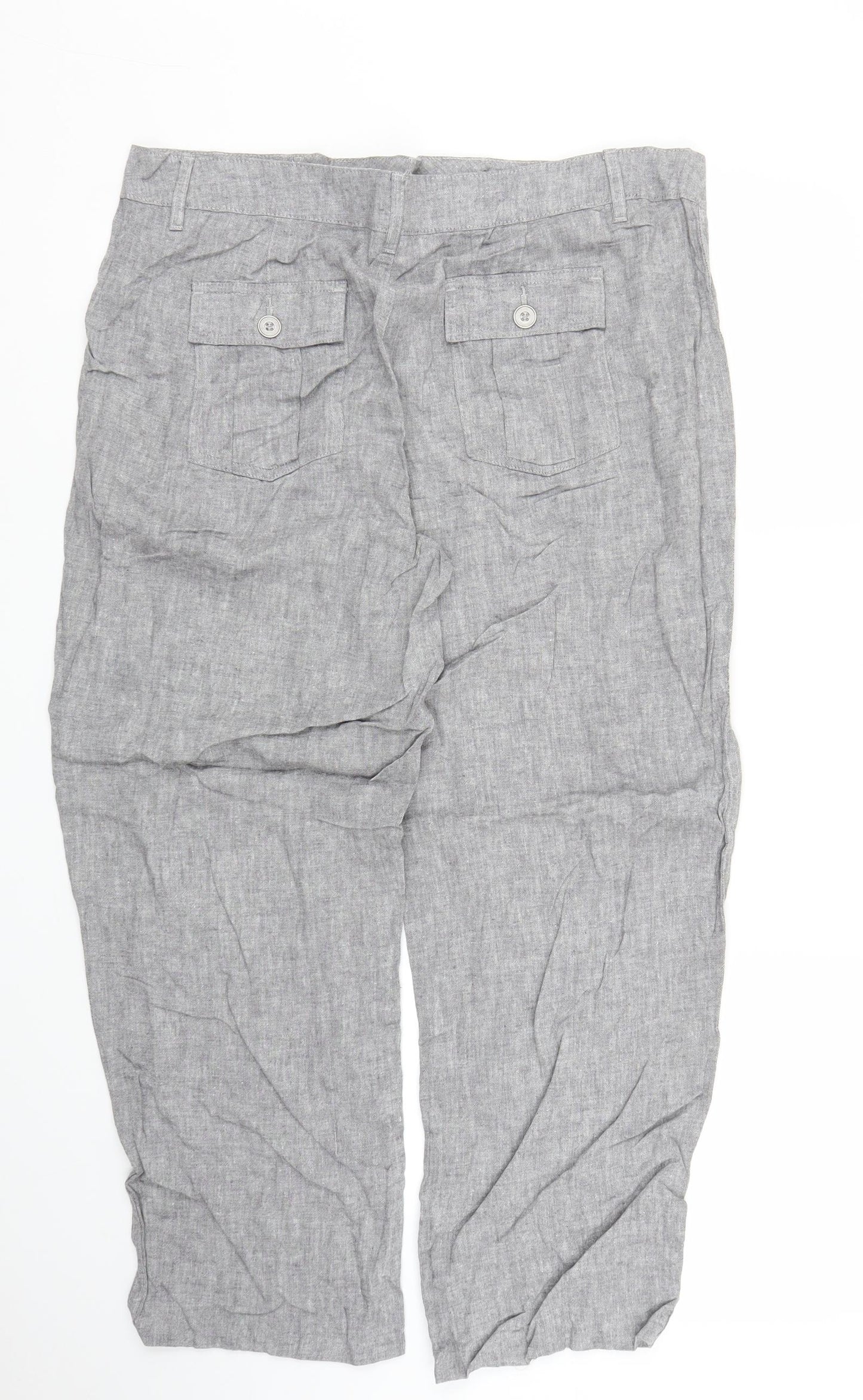 F&F Womens Grey   Capri Trousers Size 14 L25 in