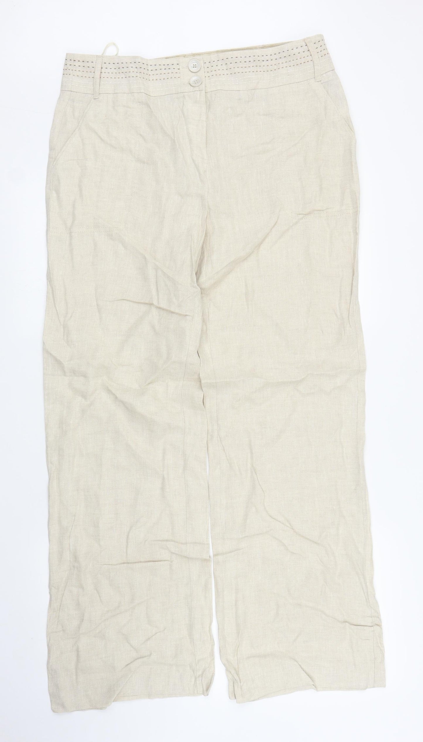 Per Una Womens Beige   Trousers  Size 12 L29 in