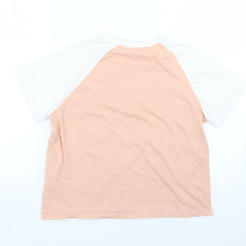 Jennyfer Womens Pink Geometric  Basic T-Shirt Size S
