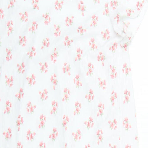 kilbirnie Womens White Floral  Babydoll Dress Size 12