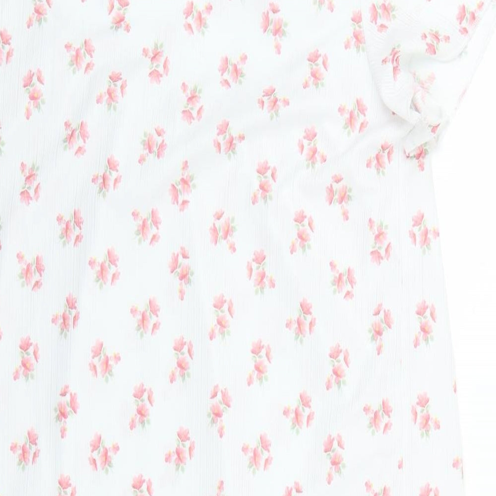 kilbirnie Womens White Floral  Babydoll Dress Size 12