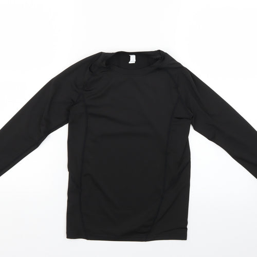 Preworn Girls Black   Basic T-Shirt Size 7-8 Years