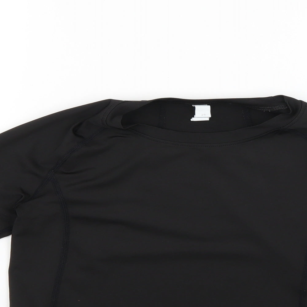 Preworn Girls Black   Basic T-Shirt Size 7-8 Years