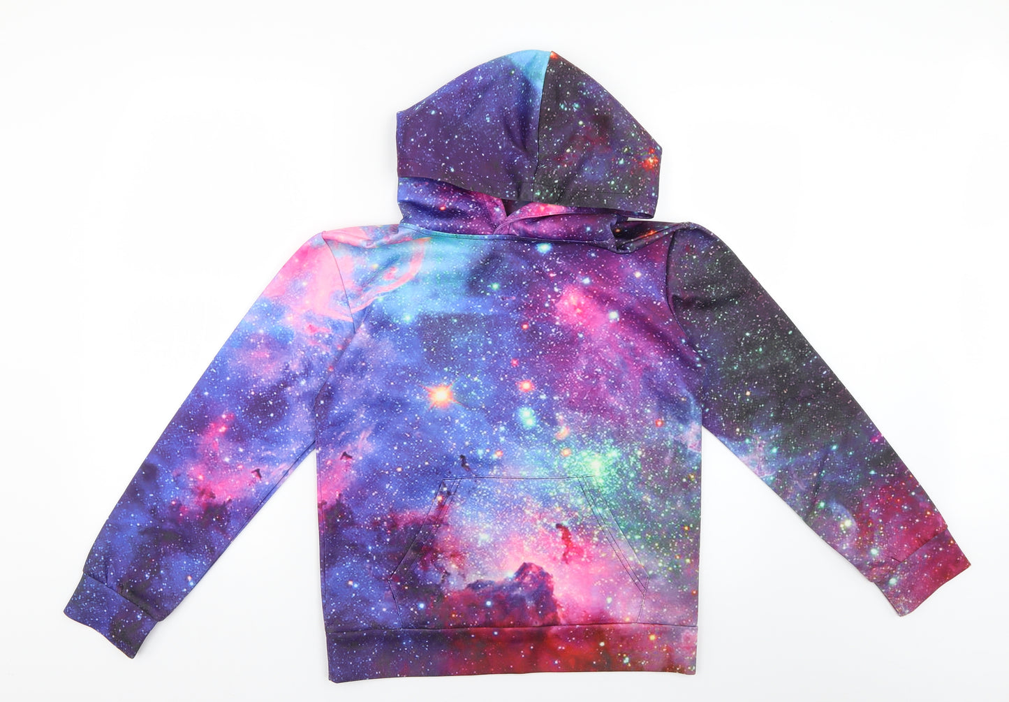 funnycokid Girls Multicoloured Geometric  Pullover Hoodie Size 13-14 Years