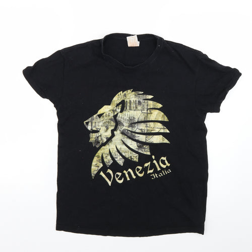 JHK Mens Black Geometric   T-Shirt Size S
