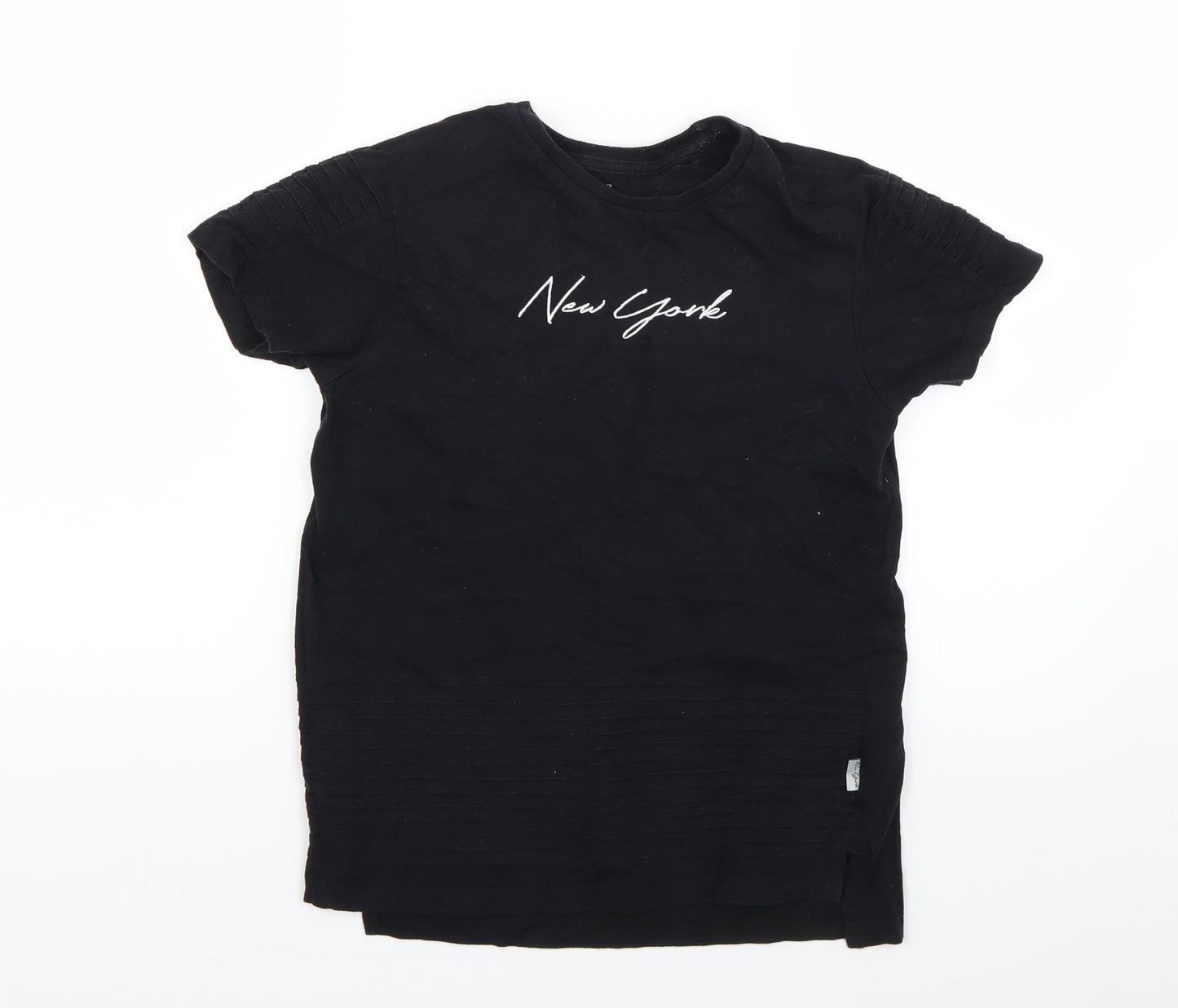 Primark Girls Black Geometric  Basic T-Shirt Size 10-11 Years