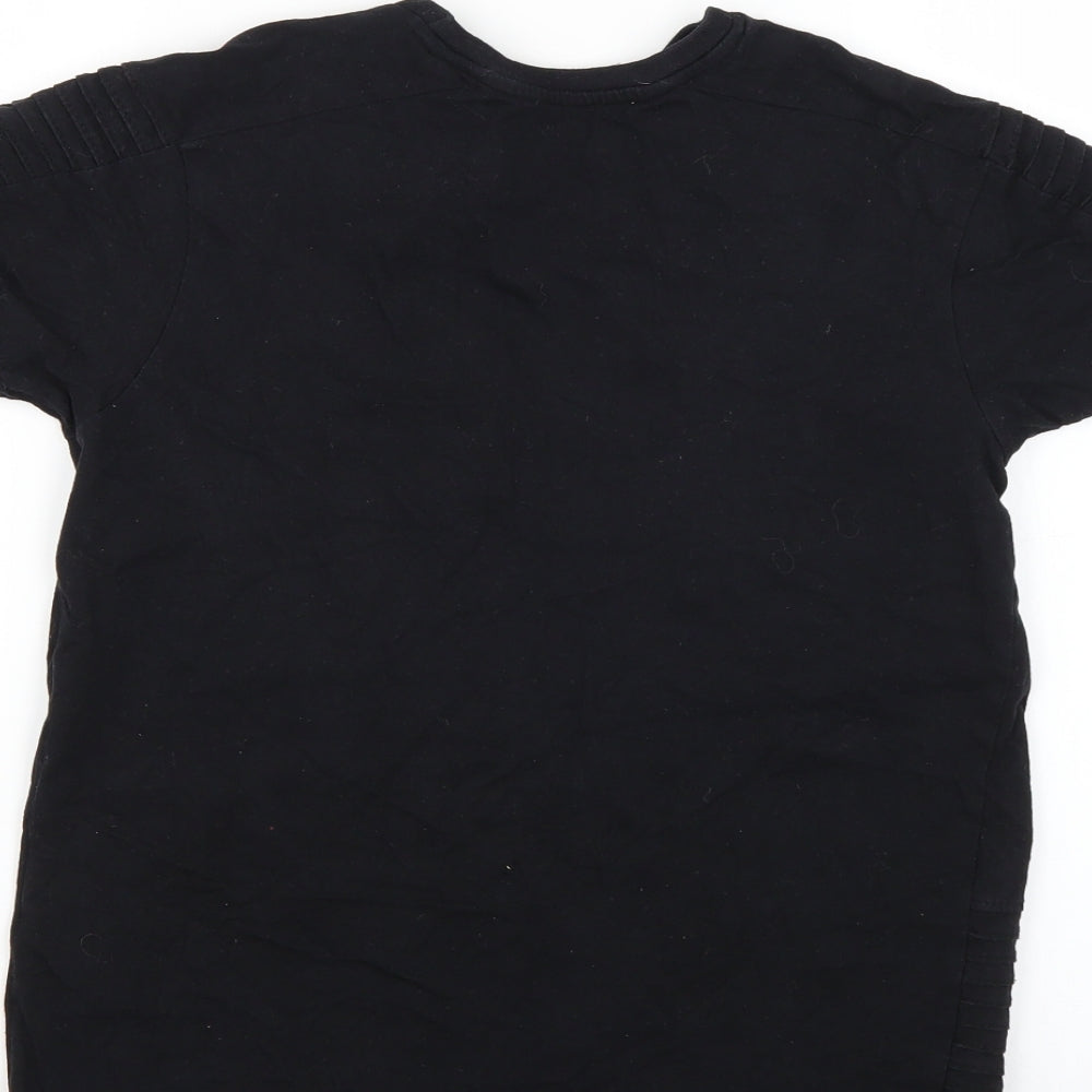 Primark Girls Black Geometric  Basic T-Shirt Size 10-11 Years