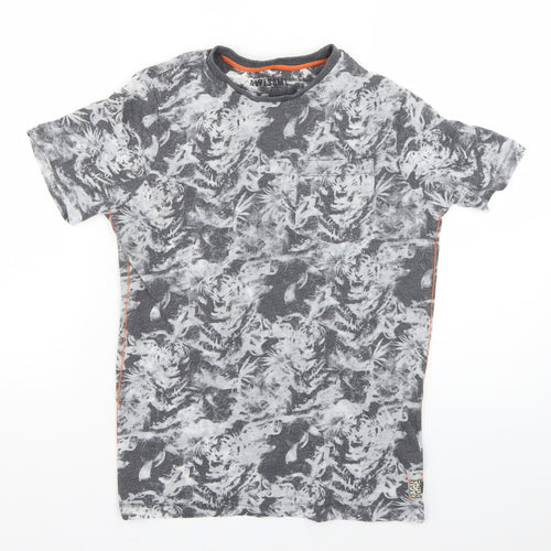 F&F Boys Grey Geometric  Basic T-Shirt Size 9-10 Years
