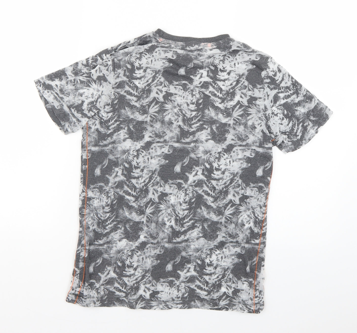 F&F Boys Grey Geometric  Basic T-Shirt Size 9-10 Years