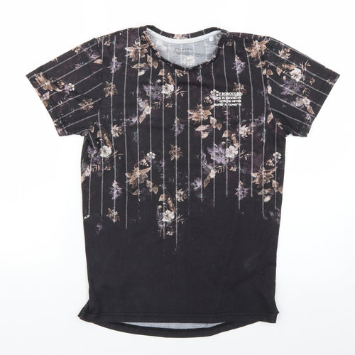 Primark Girls Brown Floral  Basic T-Shirt Size 11-12 Years