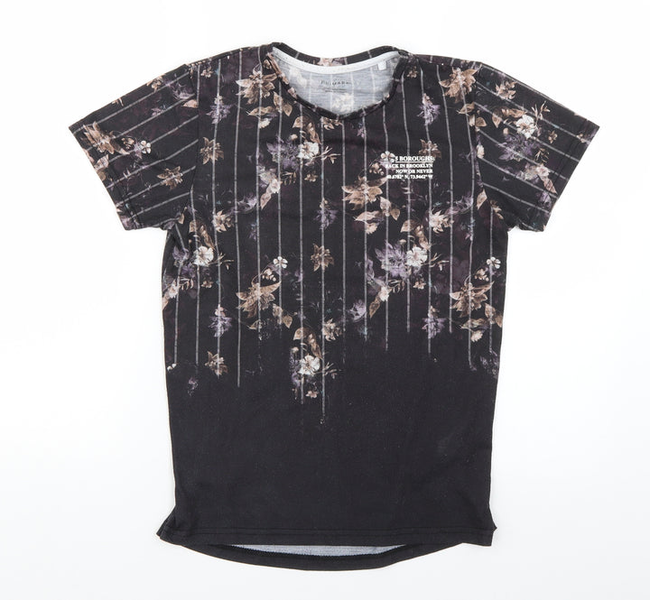 Primark Girls Brown Floral Basic T-Shirt Size 11-12 Years
