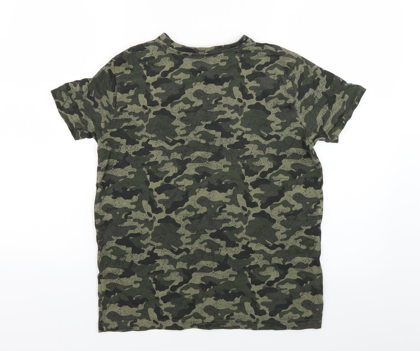 Primark Boys Green Geometric  Basic T-Shirt Size 11-12 Years