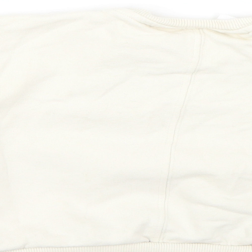 Zara Girls White Geometric Knit Pullover Jumper Size 2-3 Years  - disney