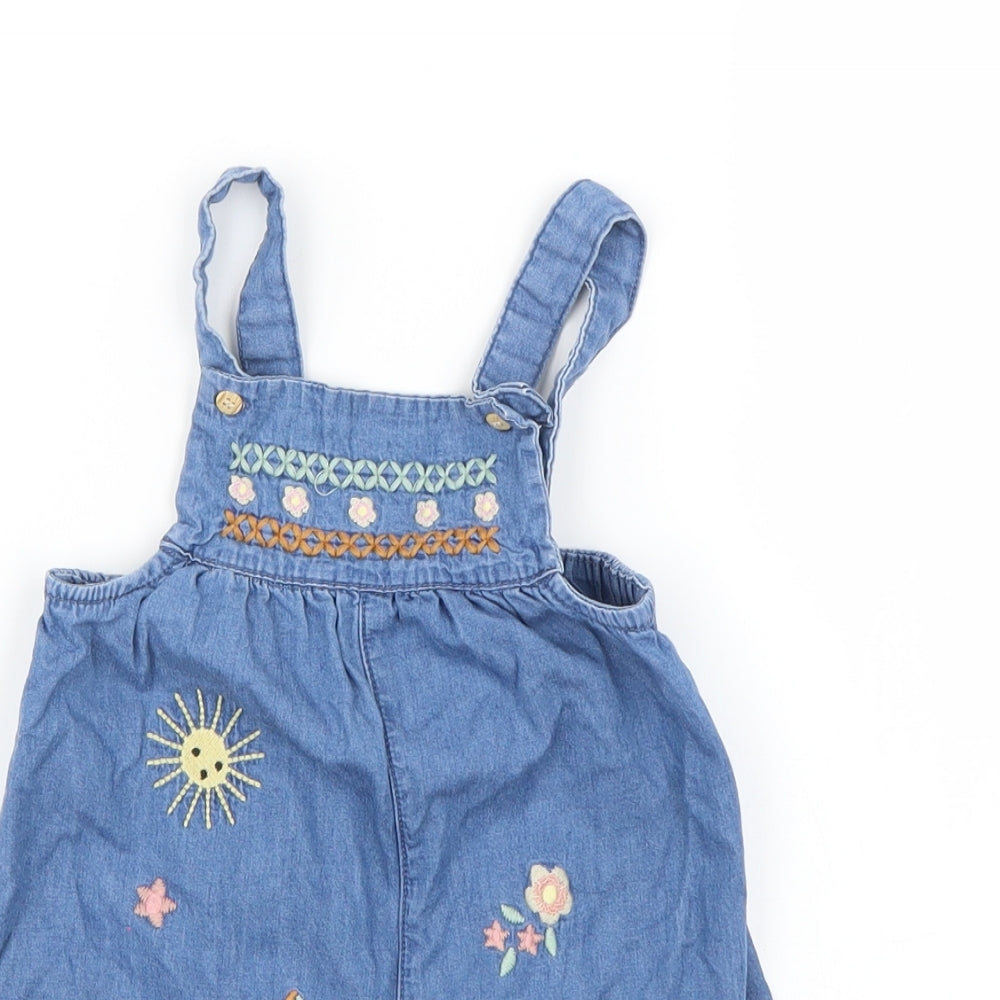 Nutmeg Baby Blue Geometric  Dungaree One-Piece Size 18-24 Months