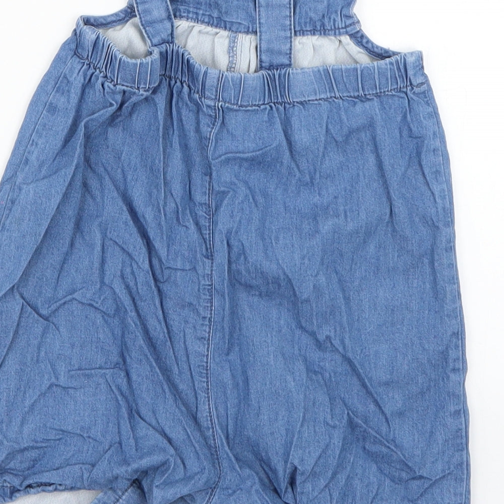 Nutmeg Baby Blue Geometric  Dungaree One-Piece Size 18-24 Months