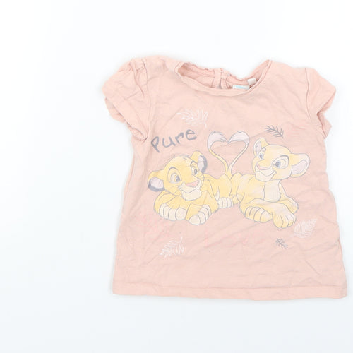 Disney Baby Pink Geometric  Basic T-Shirt Size 18-24 Months