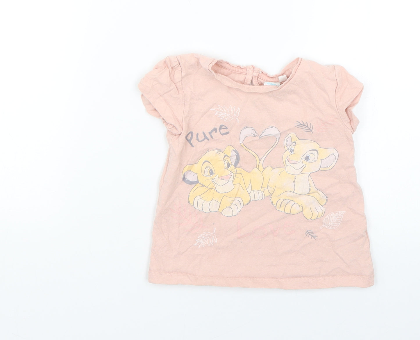 Disney Baby Pink Geometric  Basic T-Shirt Size 18-24 Months