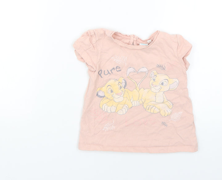Disney Baby Pink Geometric  Basic T-Shirt Size 18-24 Months