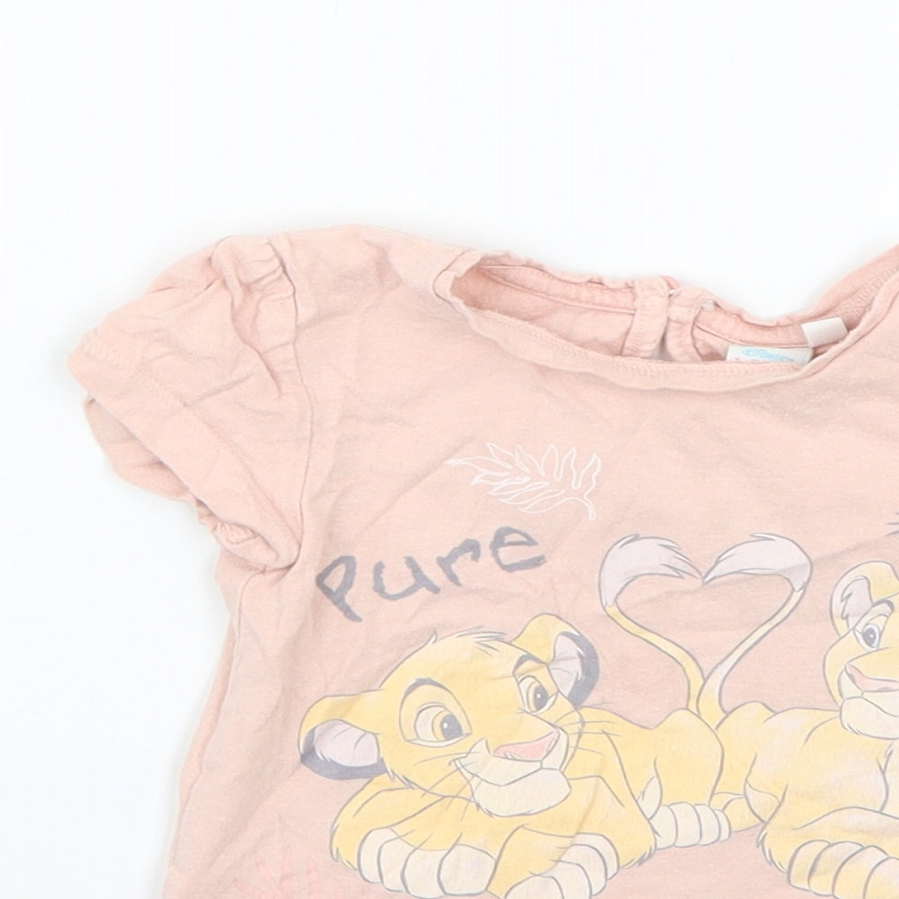 Disney Baby Pink Geometric  Basic T-Shirt Size 18-24 Months
