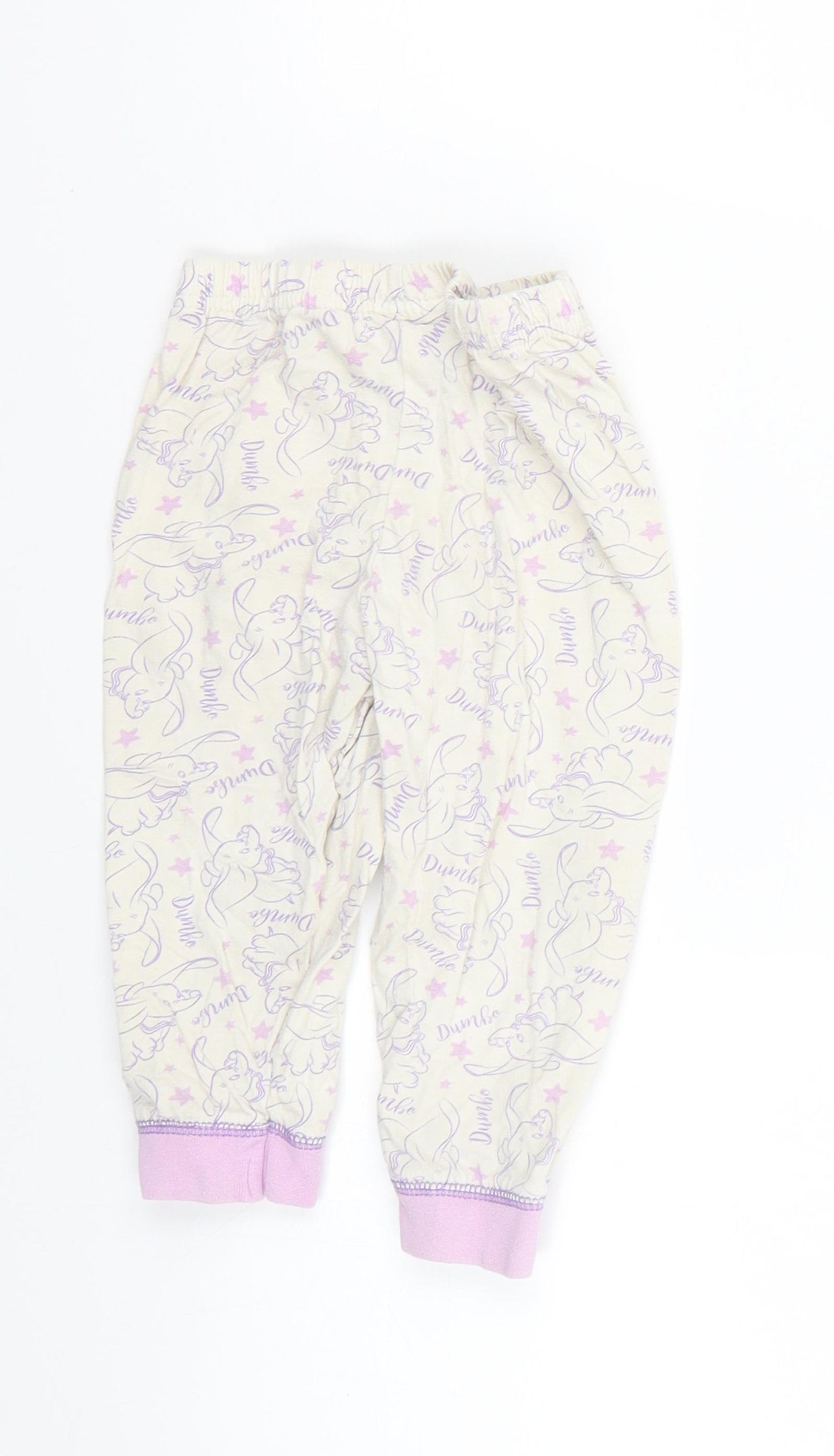 Disney Baby Purple Geometric  Cropped Trousers Size 12-18 Months