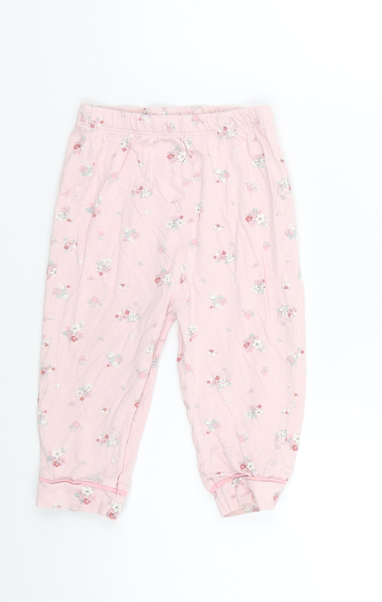 little nutmeg Baby Pink Geometric  Jogger Trousers Size 12-18 Months