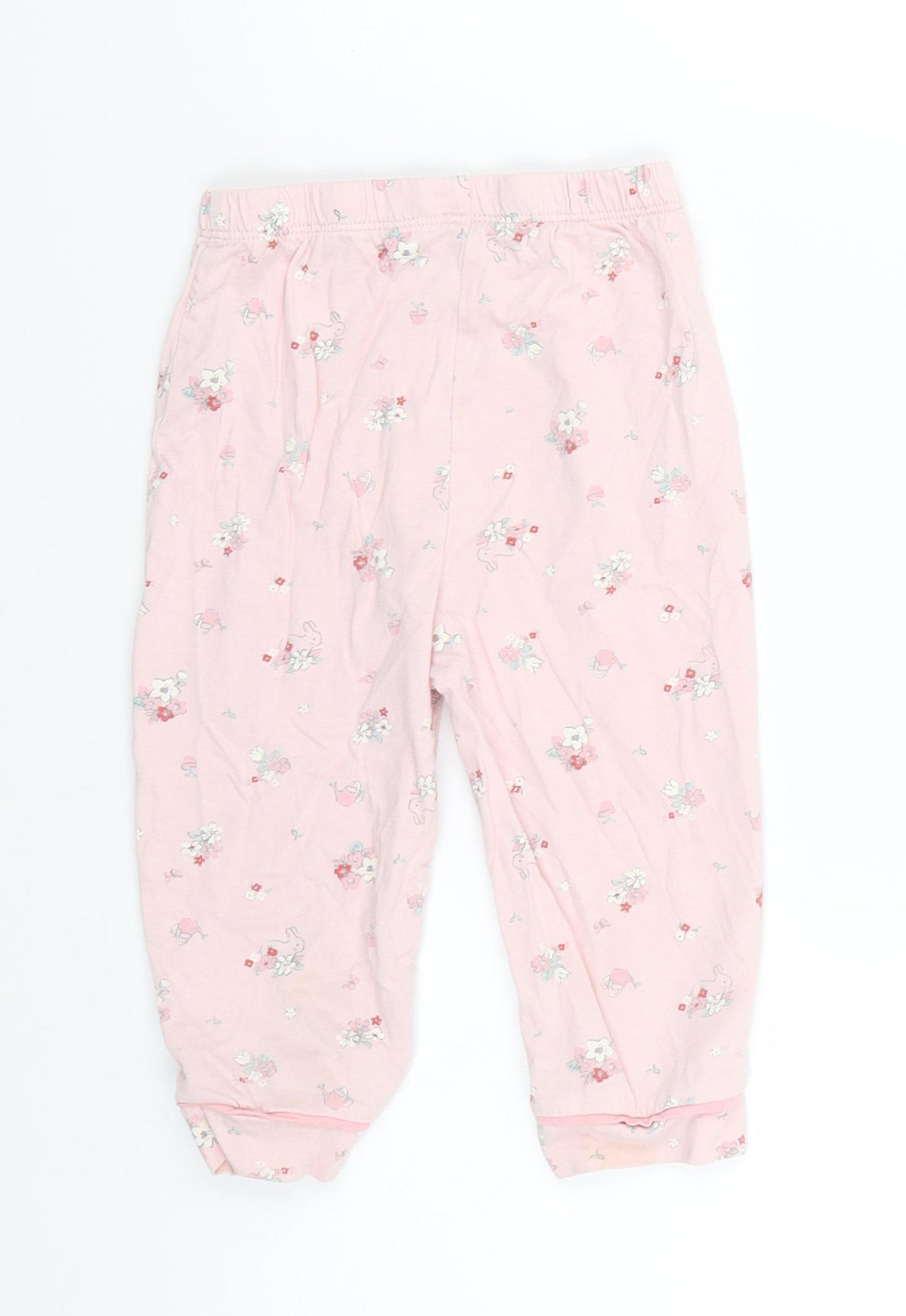 little nutmeg Baby Pink Geometric  Jogger Trousers Size 12-18 Months