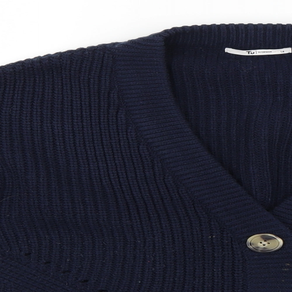 TU Womens Blue   Cardigan Jumper Size 14