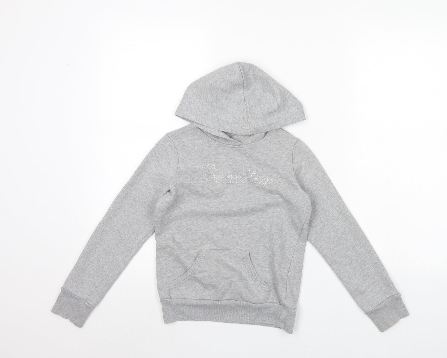 Benetton Girls Grey   Pullover Hoodie Size 7 Years