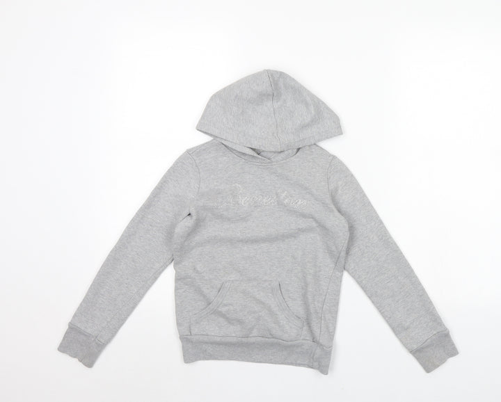 Benetton Girls Grey   Pullover Hoodie Size 7 Years