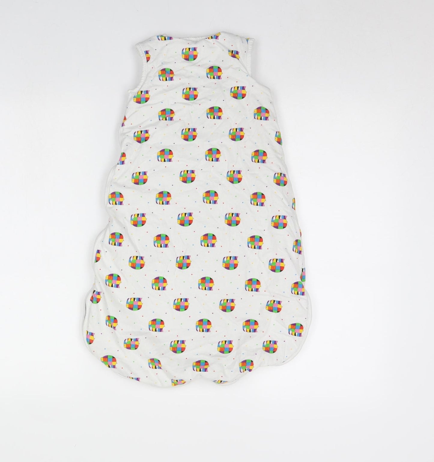 TU Baby White Polka Dot  Coverall One-Piece Size 6-9 Months  - Elmer The Elephant