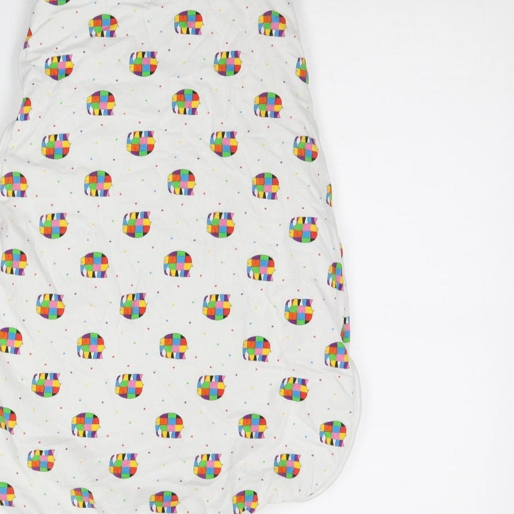 TU Baby White Polka Dot  Coverall One-Piece Size 6-9 Months  - Elmer The Elephant