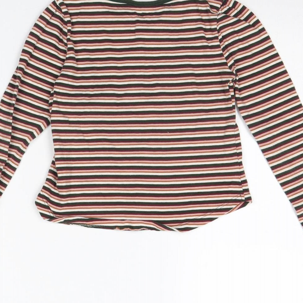 TU Girls Brown Striped  Basic T-Shirt Size 6 Years