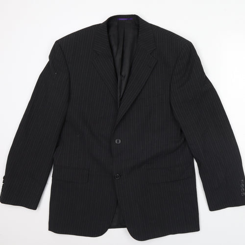 Taylor & Wright Mens Black Striped  Jacket Blazer Size 40  - Shoulder Pads